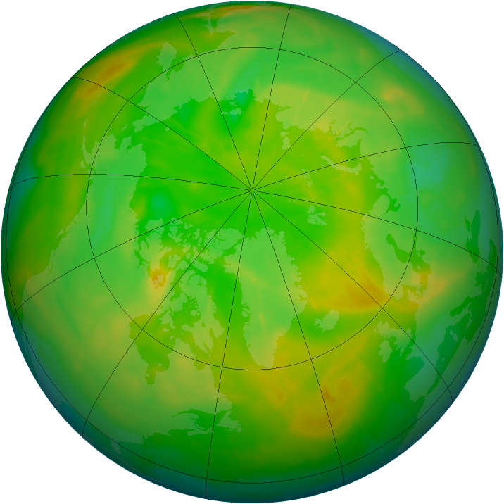 Arctic ozone map for 12 June 2009